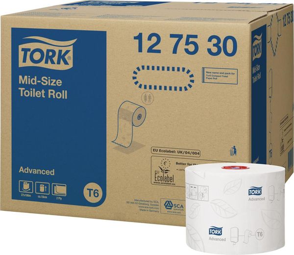 lag190406.jpg Tork Advanced Toielettenpapier Midi T6 a-lagig