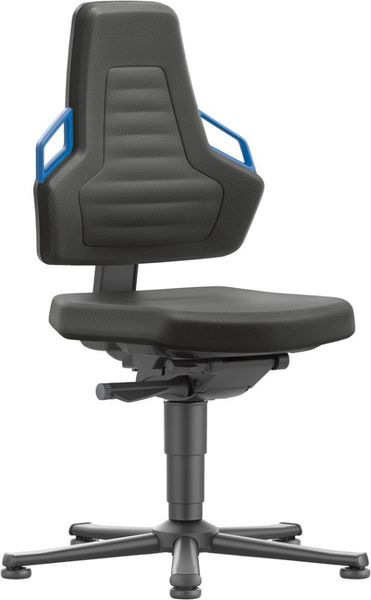 ube111285.jpg Bimos Arbeitsstuhl Nexxit 1 Griff blau Sitzhöhe 450-600 mm Stoff schwarz,mit Gleiter