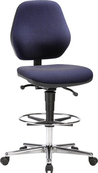 lag189492.jpg Bimos Arbeitsstuhl Stoffpolster blau Sitzhöhe 620-870 mm mit Rollen / Fußring