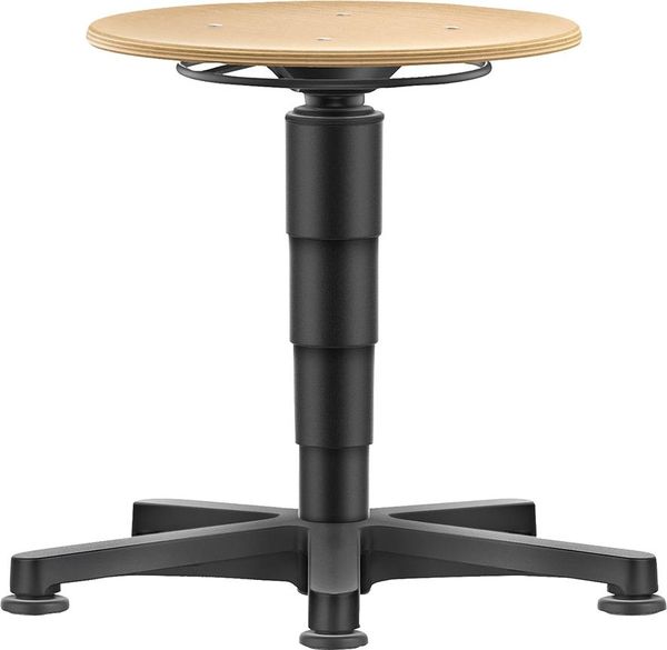 lag1104717.jpg Drehhocker Holz Rundsitz Sitzhöhe 450 - 650 mm mit Gleiter