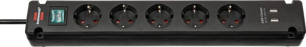 Steckdosenleiste 5-fach H05VV-F3G1,5 3m Bremounta USB Brennenstuhl