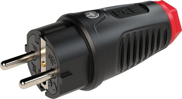 Schutzkontaktstecker IP54 Vollgummi+Erdungss. 16A / 250V AC / 3p (2P+E)