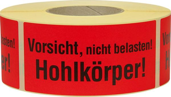 lag1104841.jpg Hinweis Etiketten Vorsicht Hohlkörper 1.000 Stk/Rolle