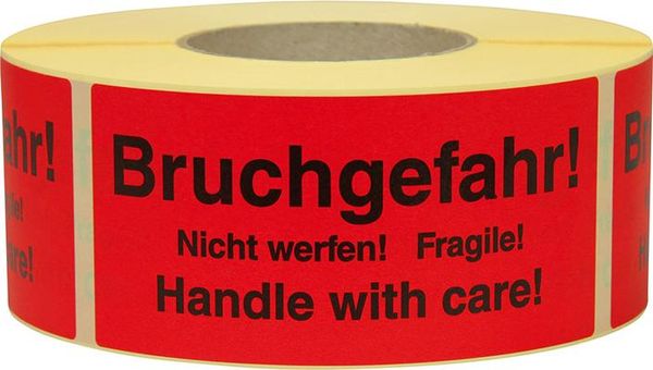 Hinweis Etiketten Bruchgefahr 1.000 Stk/Rolle