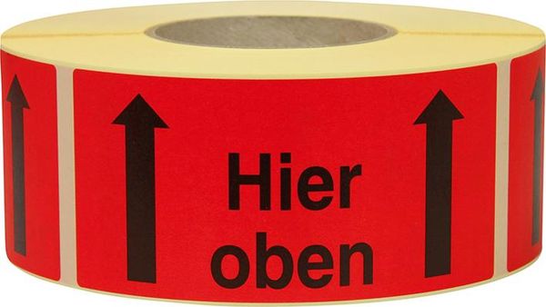 Hinweis Etiketten Hier oben,1000 Stk./Rolle1.000 Stk/Rolle