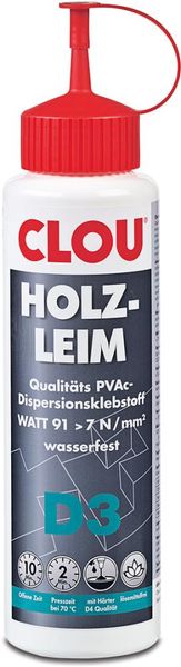 CLOU Holzleim D3 0,75 kg PVAc-Holzleim Wärmebeständigkeit WATT91