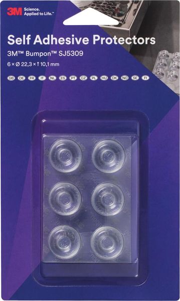 Bumpon, 6 Stk. Elastikpuffer Transp. 22,3 x 10,1mm