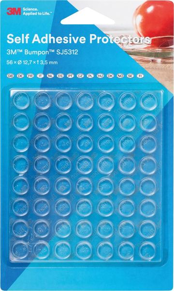 Bumpon, 56 Stk. Elastikpuffer Transp. 12,7 x 7,6mm