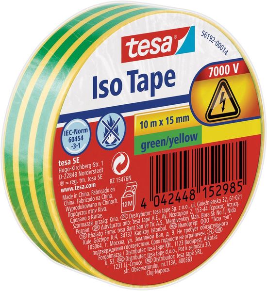 Isolierband grün/gelb 10m x 15mm