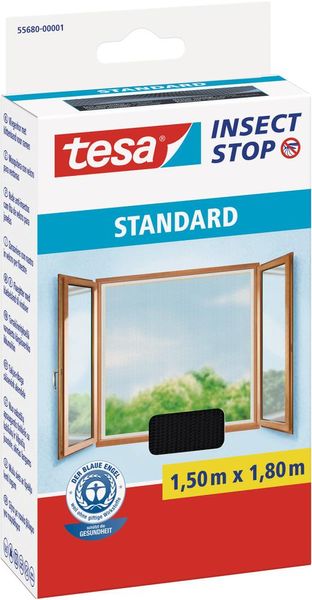 lag1100302.jpg tesa® Fliegengitter StandKlettband für Fenster anthrazit 1,5m:1,8m