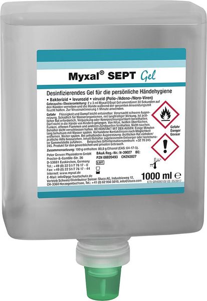 lag190862.jpg Myxal SEPT Gel 1000 ml Neptuneflasche Desinfizierendes Gel Myxal