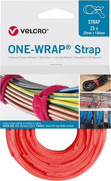 lag180820.jpg VELCRO® Klettkabelbinder ONE-WRAP® Strap 20 x 200mm, orange, 25 Stück