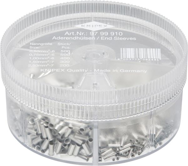 pre124322.jpg Aderendhülsen-Sortiment unisoliert 0,5-2,5qmm KNIPEX