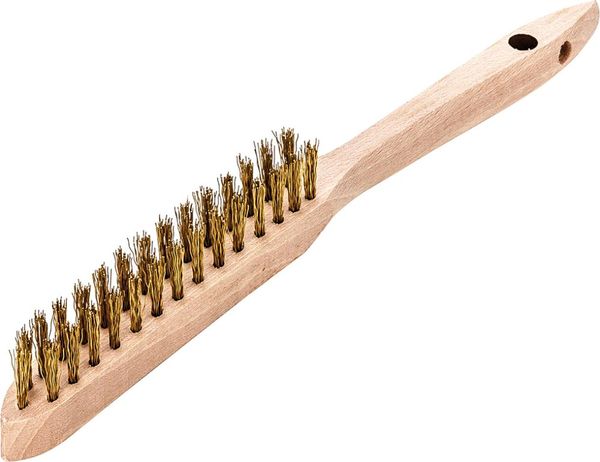 Handdrahtbürste Messing gewellt 0,35mm 2-reihig Lessmann