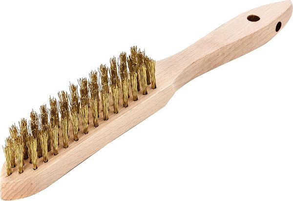Handdrahtbürste Messing gewellt 0,35mm 4-reihig Lessmann