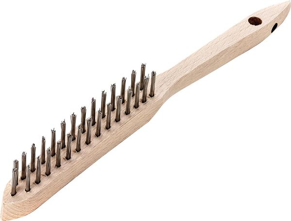 Handdrahtbürste Stahl glatt 0,35mm 2-reihig Lessmann