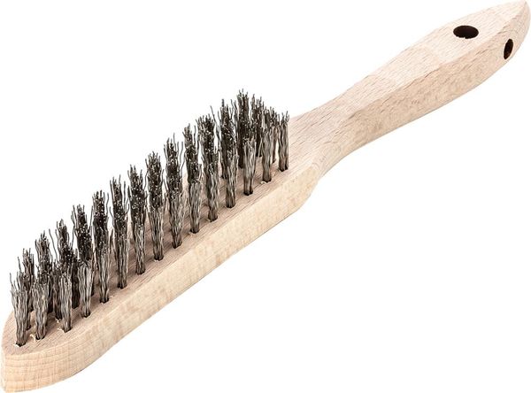 Handdrahtbürste rostfrei gewellt 0,35mm 4-reihig Lessmann
