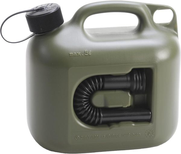 lag5103083.jpg Kraftstoff-Kanister PROFI(UN) 5l, oliv , UN-Zulassung, HDPE, schwarzes Zubehör