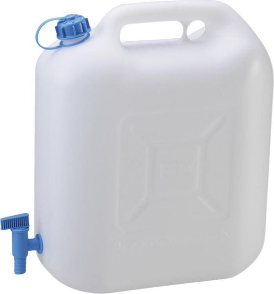 Wasserkanister 22 l HD-PE natur B415xT190xH440 mm mit Ablasshahn