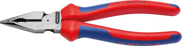 lag1103362.jpg Spitz-Kombinationszange poliert mit Mehrkomponenten-Griffen 185mm KNIPEX