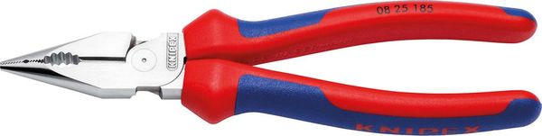 lag1103368.jpg Spitz-Kombinationszange verchormt mit Mehrkomponenten-Griffen 185mm KNIPEX