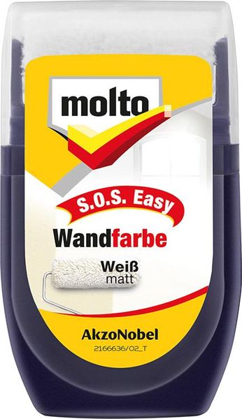 lag197235.jpg S.O.S. Wandfarbe 30 ml Ausbesserungsfarbe Farbroller weiß molto