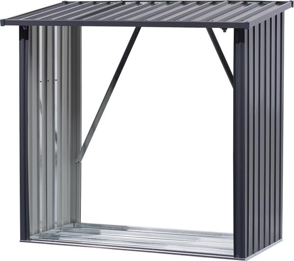 Kaminholzregal L150 x 75 x 142/154 cmverzinkt und lackiertBeschaffungsartikel