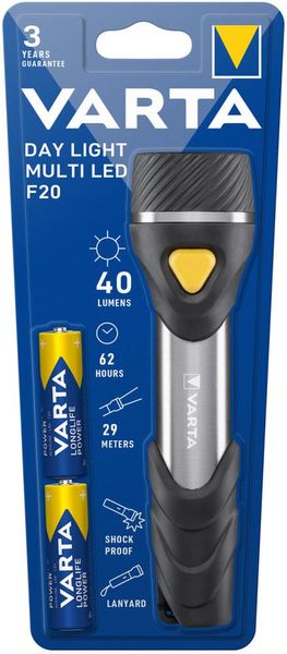 Taschenlampe Day Light Multi LED F20 mit Batterien VARTA