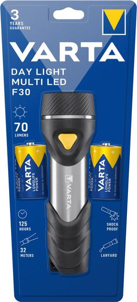 Taschenlampe Day Light Multi LED F30 mit Batterien VARTA