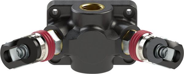 Endverteilerdose Kunststoff Innengewinde 1xG1/2" zu 2xSchwenk- Kupplung 7,2 RIEGLER