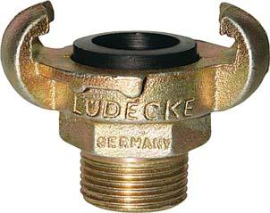 Klauen-Gewindekupplung DIN 3489, Temperguss, AG 1/2", SW27 LÜDECKE