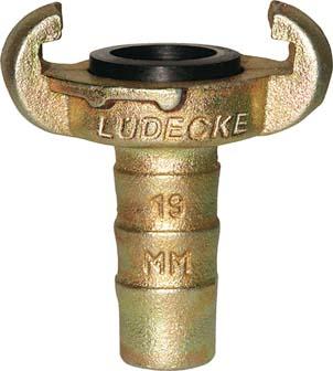 Klauen-Schlauchkupplung DIN 3489, Temperguss, Tülle 25mm, 1" LÜDECKE