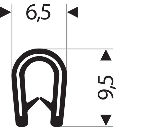 Kantenschutz flexibel rund, hellgrau, 6,5x9,5mm, Klemmbereich 1,0-2,0mm, 50m FORTIS