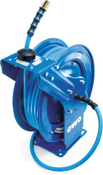 Schlauchaufroller Stahl für Luft/ Wasser inkl 15m-BluBird-SchlauchØ13mm, G3/8", EWO