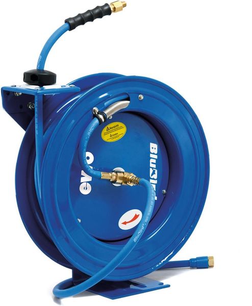 Schlauchaufroller Stahl für Luft/ Wasser inkl 20m-BluBird-SchlauchØ9mm, G3/8", EWO