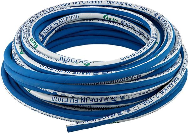 Molkereidampfschlauch EPDM, blau, 25x7,0mm, 40m FORTIS