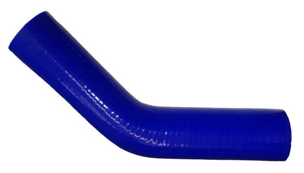 Silikon Kühlerschlauch- Krümmer 45G, blau, 6x4mm, Schenkellänge: je 152mm