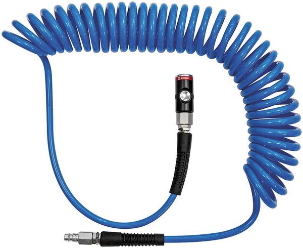 Spiralschlauch PU blau, Sicherheits-Kupplung und Stecker NW7,4 12x8mm 6m RIEGLER