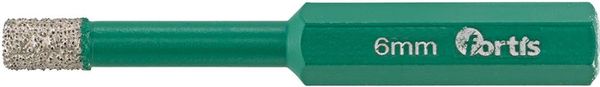 lag1103310.jpg Diamantbohrer 6 mm, sechskant mit Kühlwachs FORTIS
