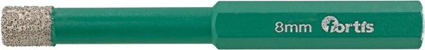 Diamantbohrer 8 mm, sechskant mit Kühlwachs FORTIS