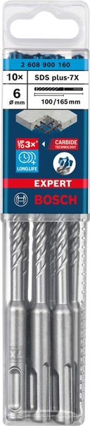 Hammerbohrer EXPERT 6x100x165mm Bosch VE à 10 Stück SDS plus-7X