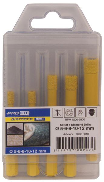 eum106222.jpg Diamantbohrersatz 5-teilig D 5-6-8-10-12 Profit