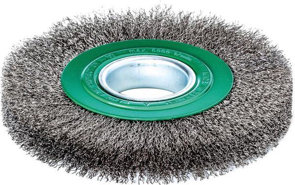 Rundbürste rostfrei 125x21/23mm,gewellt 0,3mmLessmann