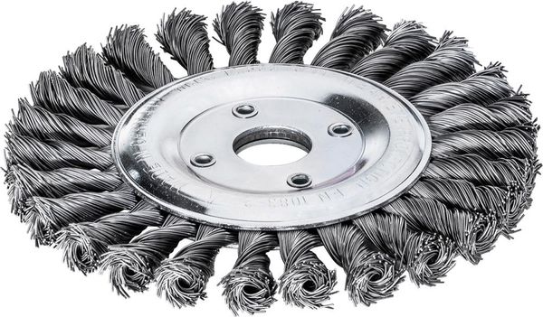 Rundbürste Stahldraht 115x12mm, gezopft 0,5mm Lessmann