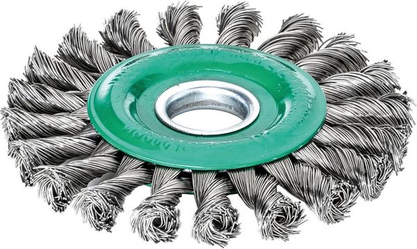 Rundbürste Edelstahl 115x12mm, gezopft 0,5mm Lessmann
