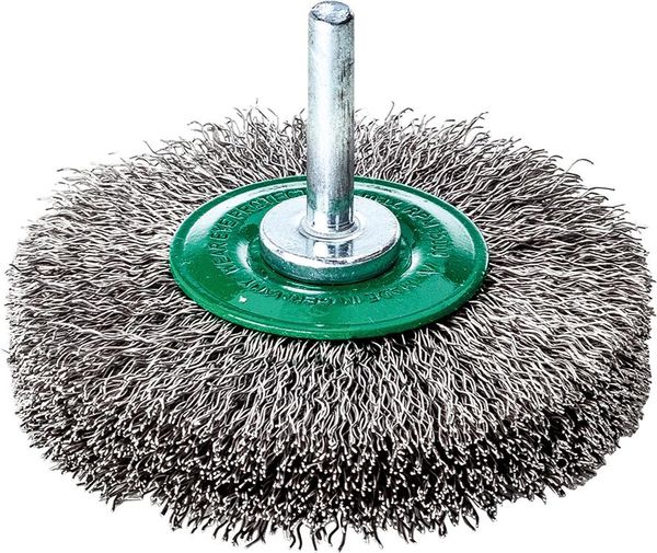 Rundbürste V4A gewellt mit Schaft 50x10x0,2mm Lessmann