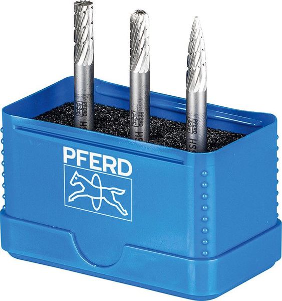 Frässtift-Satz HSS 6 mm 3-teilig, A-C-K Ø 6mm, Zahnung Z3 Pferd