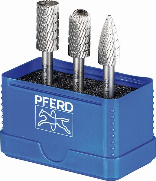pre130389.jpg Frässtift-Satz HSS 12mm 3-teilig, A ST-C-K Ø12mm, Zahnung Z3 Pferd