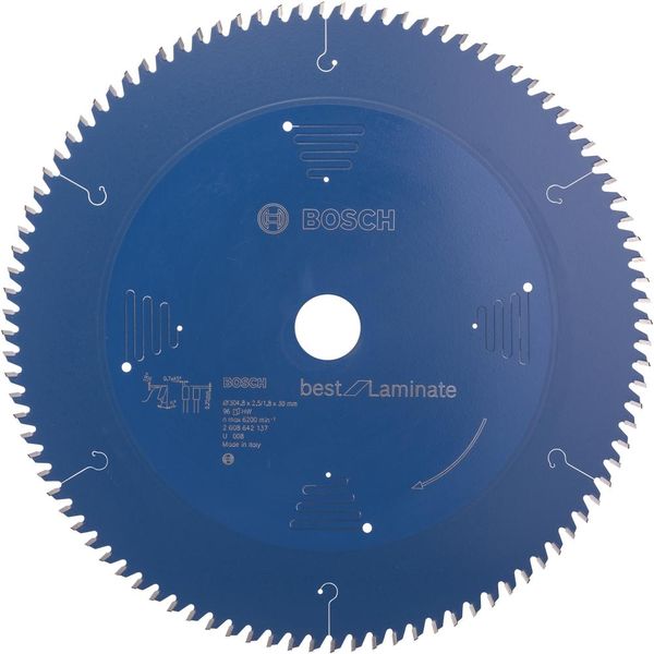 HM-Kreissägeblatt 305x2,5/1,8x30 96Z Bosch VE à 1 Stück Best for Laminate