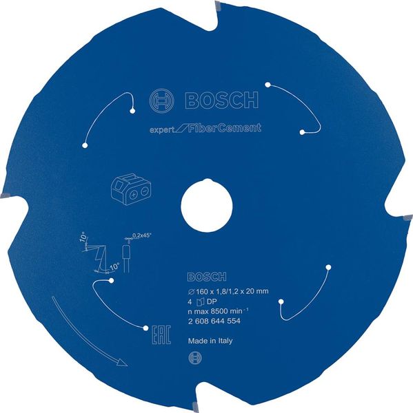 HM-Kreissägeblatt 160x1,8/1,2x20 4Z Bosch VE à 1 Stück Expert for Fiber Cement